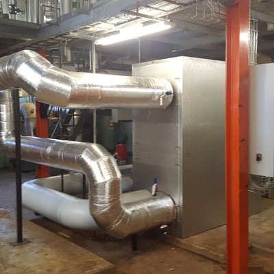 Växelvärmare, pannrum, Falkenberg, Lantmännen