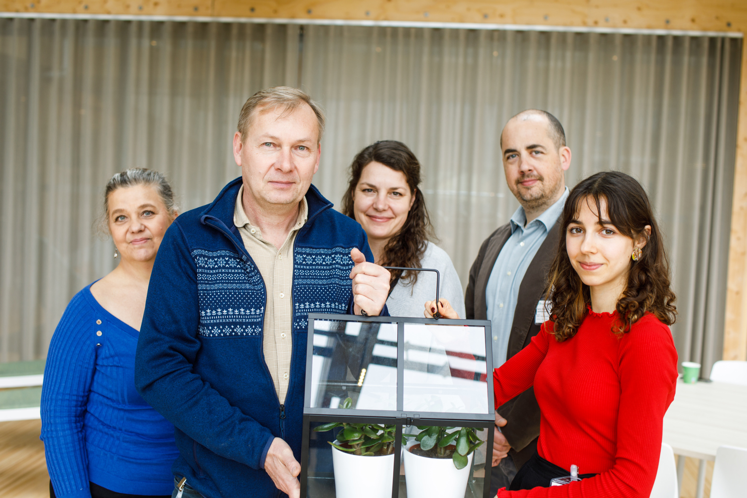 “Upcycled Bread” projektgrupp som arbetar med en lösning för Unibake bageri sidoströmmar: Diane Burgess, Rune Møller, Sophia Wassén and Carlo Rampini and Milena Siemiatkowska.