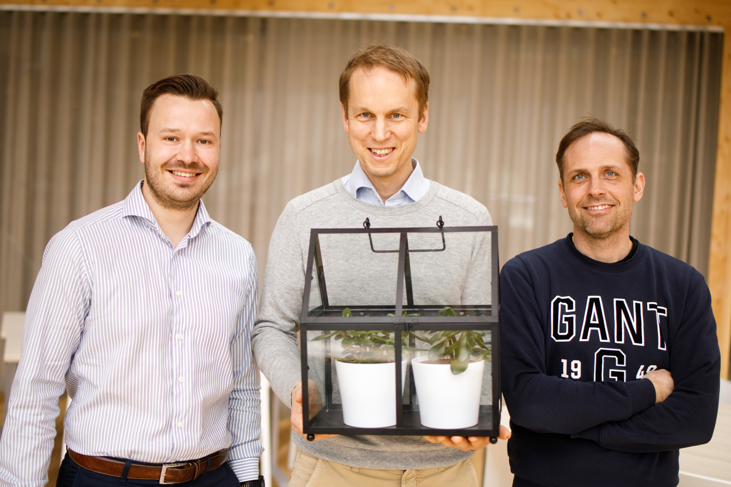 “Project Black” Team som arbetar med en lösning för avrens in spannmålsintag inom Lantbruk: Ola Rickardsson, Jakob Nygårds and Anders Lindgren.